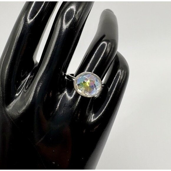 Signed Swarovski Silver Tone Marie Moonlight Crystal Ring 1054813 Size 55 (7) - Picture 1 of 4